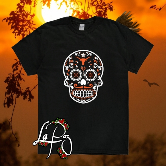 Texas Longhorns Other - Texas Longhorns Calavera Sugar Skull Tshirt